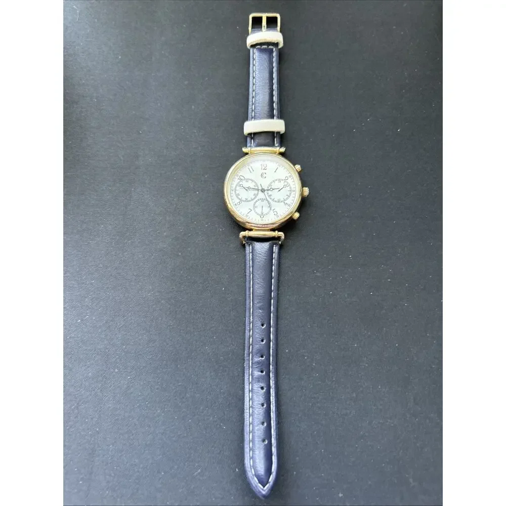 Charming Charlie Gold Tone Navy Blue Band Women’s Quartz Watch